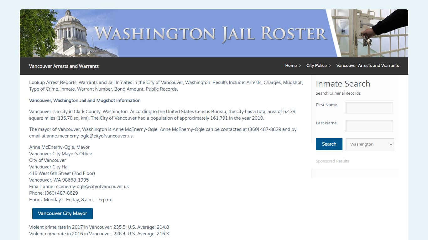 Vancouver Arrests and Warrants | Jail Roster Search